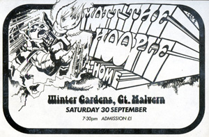 mottthehoople Poster for Plastic Dog's promotion at the Winter Gardens, Malvern