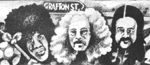 thin-lizzy-cartoon Rodney's cartoon illustration of Thin Lizzy from the inside of the "New Day" EP